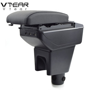 Vtear Boîte de rangement élégante en ABS et cuir PU <span class=keywords><strong>pour</strong></span> <span class=keywords><strong>accoudoir</strong></span> <span class=keywords><strong>avant</strong></span> de voiture avec porte-gobelet USB, accessoires intérieurs <span class=keywords><strong>pour</strong></span> Proton Saga 2015-2018 - Product Image 3