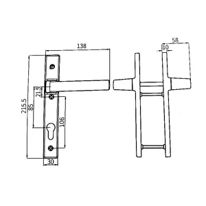 Tornillo de cerradura de aluminio, manija de puerta invisible