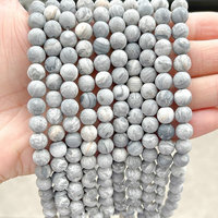 Vente en Gros Perles en Pierre Naturelle Mates Semi-Finies Œil de Tigre/Cristal pour Bracelets et Colliers DIY Tailles 4mm/6mm/8mm/10mm Givré