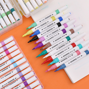 48 Kleuren Plastic Acryl Art Markers Dubbele Bullet Tip Tekenen & Schilderen Pen Set - Product Image 6