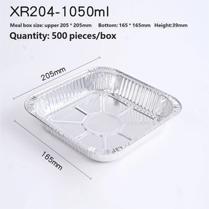 ภาชนะบรรจุอาหารแบบใช้แล้วทิ้งทำจากอลูมิเนียมฟอยล์ รีไซเคิลได้ เกรดสำหรับอาหาร พร้อมฝาพลาสติก ถาดใส่อาหารแบบนำกลับบ้าน ถาดอบ สำหรับใช้ในครัวเรือน จานฟอยล์ - Product Image 6