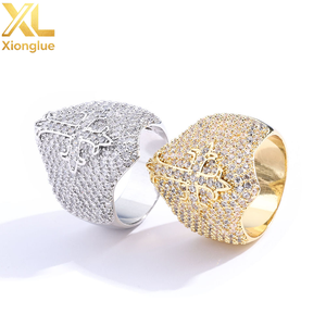 Factory Price Hip Hop 925 Sterling <b>Silver</b> Moissanite Cross <b>Ring</b> for <b>Men</b> Us Size 7-10 Iced Out Bling Jewelry Wholesale Custom - Product Image 3