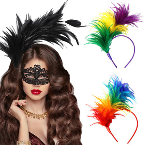DAMAI - Fascinador de Plumas para Mujer, Accesorio para el Cabello, Diadema, Sombrero Fascinador para Cóctel, Boda, Fiesta de Té - Product Image 1