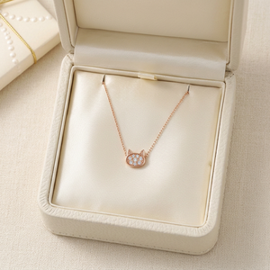 สร้อยคอจี้เพชรแท้ทองคำขาว 18K ดีไซน์สัตว์น่ารักยอดนิยม ขายส่ง เหมาะสำหรับเป็นของขวัญสำหรับสาวๆ - Product Image 6