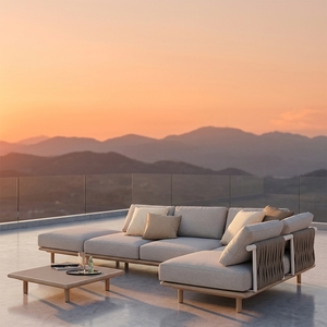 Ensemble <span class=keywords><strong>de</strong></span> mobilier <span class=keywords><strong>de</strong></span> <span class=keywords><strong>jardin</strong></span> moderne KMJ en rotin PE et aluminium avec tissu pour la maison, les hôtels, les balcons privés, les parcs, les salles à manger et les salons - Product Image 1