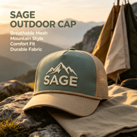 Topi Golf Outdoor OEM Dua Warna Berpinggiran Melengkung, Berlubang Laser, 5 Panel, Bahan Poliester Tahan Air, Logo Bordir