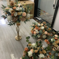 QSLH-CF140 Promotion Fleur Automnale Orange Centres de Table de Mariage Boules de Fleurs pour Table