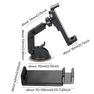 2025 support de tablette PC en matériau ABS amélioré support de <span class=keywords><strong>voiture</strong></span> de téléphone portable stable avec ventouse puissante pour iPad Pro Samsung Galaxy - Product Image 6