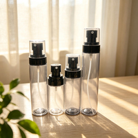 Flacon pulvérisateur cosmétique plat en PET dépoli avec logo personnalisé 100ml 120ml 150ml 200ml Pompe dorée et noire marron pour savon liquide