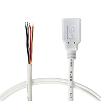 Kabel USB XIN YING ODM OEM XY-USB-005 1500MM, Kabel Harness Betina 4 Inti, Ujung Terlapis Timah, Selubung PVC, Konduktor Tembaga Murni