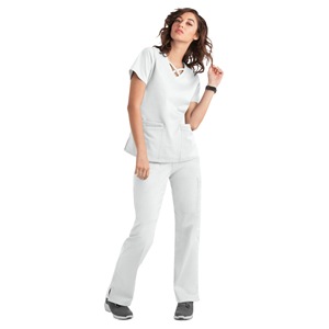 HZMNOI Women Scrub Suit Set Moisture Wicking Short Sleeve Hospital Uniform For Medical Staff - Product Image 5