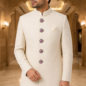 Boutons de luxe personnalisés en laiton, style Jaipur Meenakari, fleur rose, émail bleu, cristal Polki, faits à la main, unisexe, pour homme, anniversaire, mariage - Product Image 4