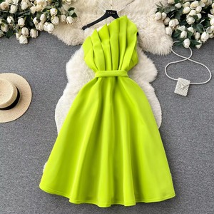 Abito Midi Vintage di Alta Qualità per Taglie Forti, Senza Spalline, Senza Maniche, Stile Impero con Pizzo 3D, Vestito Elegante da Donna - Product Image 4