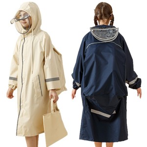 Impermeable Infantil Yafang de Primavera, Color Azul Marino, con Compartimento para Mochila, Estilo Poncho - Product Image 1