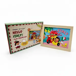 Kit d'activités créatives pour enfants : Cadre d'art en argile à séchage à l'air, 24 couleurs, argile à modeler ultra-légère, ensemble de bricolage pour activités en classe - Product Image 3