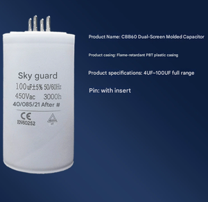 <span class=keywords><strong>Condensateur</strong></span> CBB60 à double connexion rapide, film polypropylène métallisé, pour moteur et pompe, boîtier plastique compact, série 450V <span class=keywords><strong>Démarrage</strong></span>/Entraînement - Product Image 4