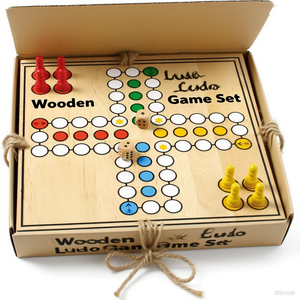 Juego de <span class=keywords><strong>Ludo</strong></span> de Venta caliente con tablero de madera natural Juego de Ajedrez de mesa popular - Product Image 5