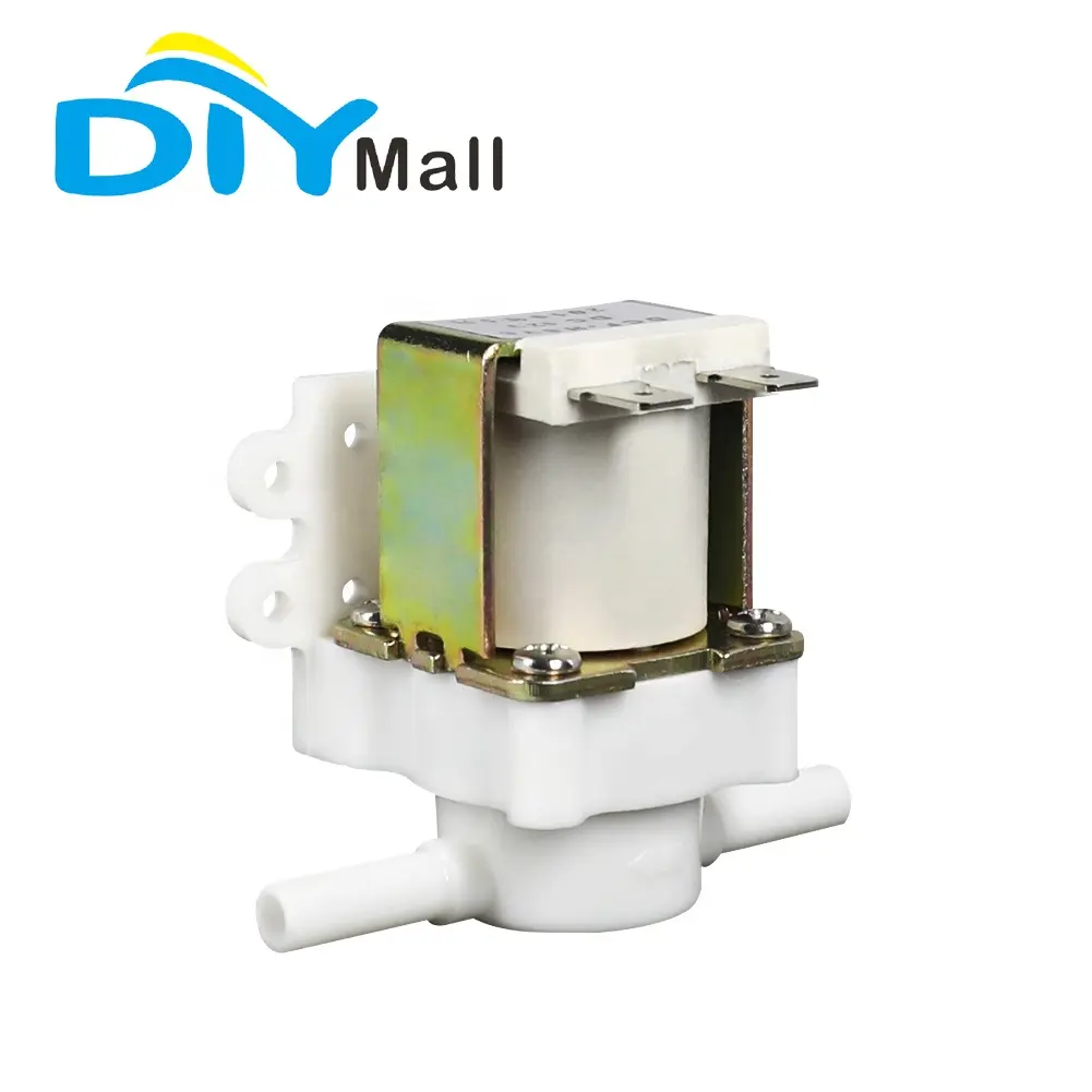 G1/4" Plastic Electric Solenoid Valve N/C with Vertical Bracket Quick Plug Side-mounted for RO Machine Water Purifier