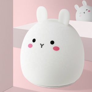 Colorful Rabbit Small <strong>Cat</strong> Soft Silicon LED <strong>Night</strong> <strong>Light</strong> for Kids Children Table Lamp Bedroom <strong>Light</strong> Changing Tap Control Remote - Product Image 4