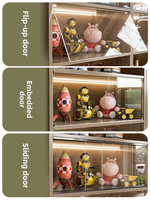 Étagère de présentation transparente en PMMA acrylique, anti-poussière, polie, sans perçage, avec couvercle personnalisé pour armoire ou étagère ouverte