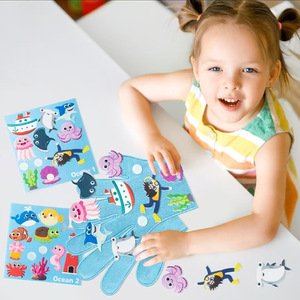 Cảm thấy câu chuyện ngón tay con rối cảm thấy nghệ thuật thủ công Quà Tặng Giáo Dục găng tay con rối học tập đầu vai trò chơi - Product Image 2