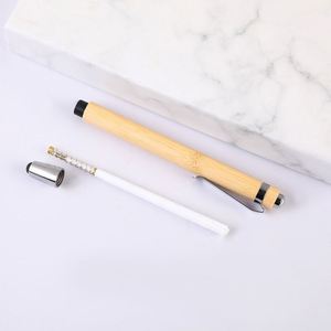 Stylo bille en bambou rétro écologique avec logo personnalisé, gravure du logo de l'entreprise, stylo publicitaire cadeau - Product Image 3