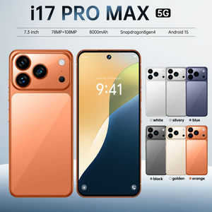 סגנון חדש i17 pro max טלפון <span class=keywords><strong>SIM</strong></span> כפול 5 גרם 16 ג 'יגה-b + 1tb אחסון 7.3 אינץ 8000mah סוללה 120 mah hz octa ליבה טלפון חכם אנדרואיד כתום - Product Image 2