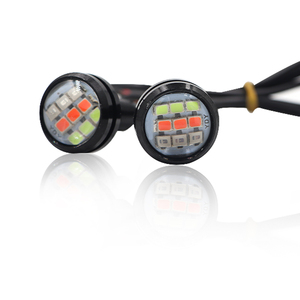 Lumière LED RGB Eagle Eye 23 mm 9 LED 12 V pour <span class=keywords><strong>moto</strong></span> et voiture, <span class=keywords><strong>lampe</strong></span> <span class=keywords><strong>stroboscopique</strong></span> LED étanche IP67, lumière décorative multicolore clignotante - Product Image 2