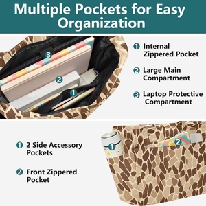 Sac à bandoulière matelassé en polyester pour femme, grande capacité, motif girafe, personnalisable avec logo, idéal pour le week-end – Nouvelle collection très prisée - Product Image 4