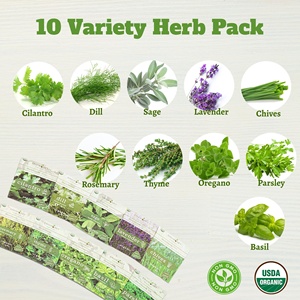 Kit de jardinage d'herbes aromatiques d'intérieur amusant de 10 pièces - Écologique, facile à cultiver dans une jardinière de fenêtre ou de cuisine, coriandre, basilic, sauge, origan, persil - Product Image 3