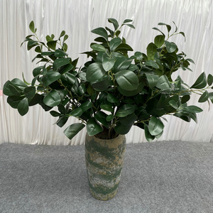 Yiyi Flowers - Hojas de Jaca Simuladas de 1M, Verdes, de Goma Suave, Decoración de Interiores para el Hogar - Product Image 2