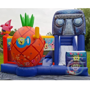 Casa Inflable <span class=keywords><strong>de</strong></span> <span class=keywords><strong>Bob</strong></span> <span class=keywords><strong>Esponja</strong></span> con Tobogán, Castillo Inflable para Niños, Juguetes para Patio Trasero - Product Image 1