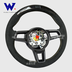 Volant en cuir de cerf avec LED pour <span class=keywords><strong>Porsche</strong></span> Panamera Cayenne Macan 718 911 991 992 995 996 997 991 970 971 Boxster Cayman - Product Image 6
