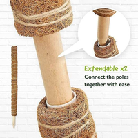 Grands piquets de soutien pour plantes grimpantes et perches en mousse de coco pour plantes en pot, en bois et fibre de coco, pour jardins