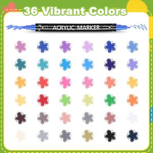 Wholesale Acrylic Markers Custom 120-Color Double Headed Acryl Paint Marker Pen Sets for Rock Ceramic <b>Painting</b> Manufacturer - Product Image 3