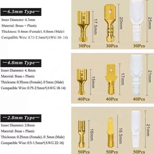 ชุดขั้วต่อสายไฟแบบหุ้มฉนวน ตัวผู้ ตัวเมีย ขนาด 2.8/4.8/6.3 มม. แบบหนีบ  ชนิดปลายแบน  ชุดอุปกรณ์รวม 270 ชิ้น - Product Image 4