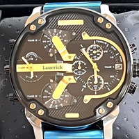 Montre de sport pour homme de marque haut de gamme, double fuseau horaire, multifonctionnelle, en acier inoxydable, étanche, à quartz