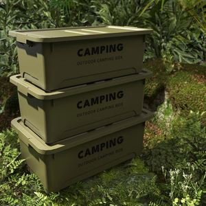 Large Capacity Household <b>Storage</b> <b>Box</b> with Lid, Thickened Heavy Duty Outdoor <b>Camping</b> Bin, Car Trunk Organizer <b>Box</b> - Product Image 5