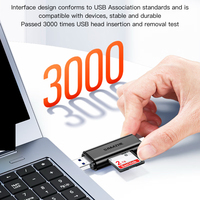 Lector de Tarjetas SAMZHE USB-A/Tipo-C USB3.0, Lector de Tarjetas Dual SD/TF con Conector USB-C para iPhone 15/16, PC, Móvil, DJI Pocket3, Cámara Deportiva, Vlog