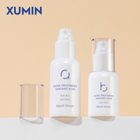 Flacon pompe sans air de luxe 30ml 50ml, flacon vide en PP pour lotion, logo personnalisé, emballage cosmétique à marque privée