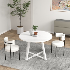 Durban Ensemble de salle à manger rond 3 pièces, table à chevalet avec 2 chaises boucle - Product Image 3
