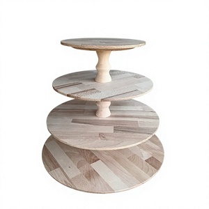 Handmade Eco-Friendly Wooden <b>Cake</b> <b>Stand</b> Customized Shape Natural Wood Finish Dishwasher Safe Single Piece Decorative <b>Stand</b> - Product Image 4