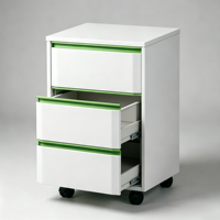 Armoire de laboratoire mobile tout acier à bords inclinés avec tiroirs verrouillables et roulettes pour le rangement des postes de travail de laboratoire modernes