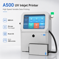 Impresora de Inyección de Tinta UV A500 de Alta Gama, Cabezal de Impresión Ricoh G5, Máquina de Codificación de Ultra Alta Velocidad de 330 m/min, 600 DPI para Códigos QR de Datos Variables