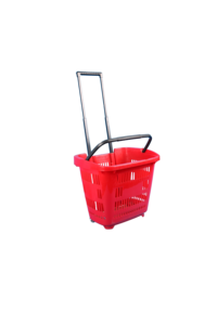 30L aluminio extensible mango <span class=keywords><strong>supermercado</strong></span> cesta de <span class=keywords><strong>la</strong></span> compra con ruedas - Product Image 2