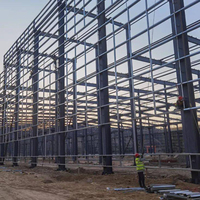 Bâtiment en structure préfabriquée en acier, charpente en acier galvanisé, toit en métal, atelier, entrepôt