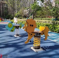 Cheval à Bascule d'Extérieur Qiyuan QY002 à Ressort Fixe en PE, Sûr, Sain et Coloré, pour Enfants de 1 à 16 Ans, Capacité 100kg