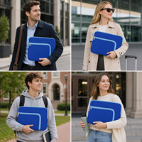 Housse pour ordinateur portable avec logo personnalisé, poche avant supplémentaire, étui de transport pour ordinateur portable, fermeture éclair, sac pour tablette pour le bureau, les voyages et l'usage quotidien