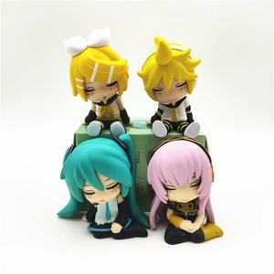 Figuras de Manga de 5CM, 4 Piezas/Juego, Muñecas Miku Kagamine Rin Len, Figuras de Anime Kawaii de PVC, Juguetes de Dibujos Animados Sentados y Durmiendo - Product Image 1
