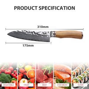 <span class=keywords><strong>Couteau</strong></span> <span class=keywords><strong>de</strong></span> <span class=keywords><strong>Chef</strong></span> en acier véritable damas avec motif martelé et <span class=keywords><strong>couteau</strong></span> <span class=keywords><strong>de</strong></span> cuisine <span class=keywords><strong>Santoku</strong></span> en bois d'olive - Product Image 5